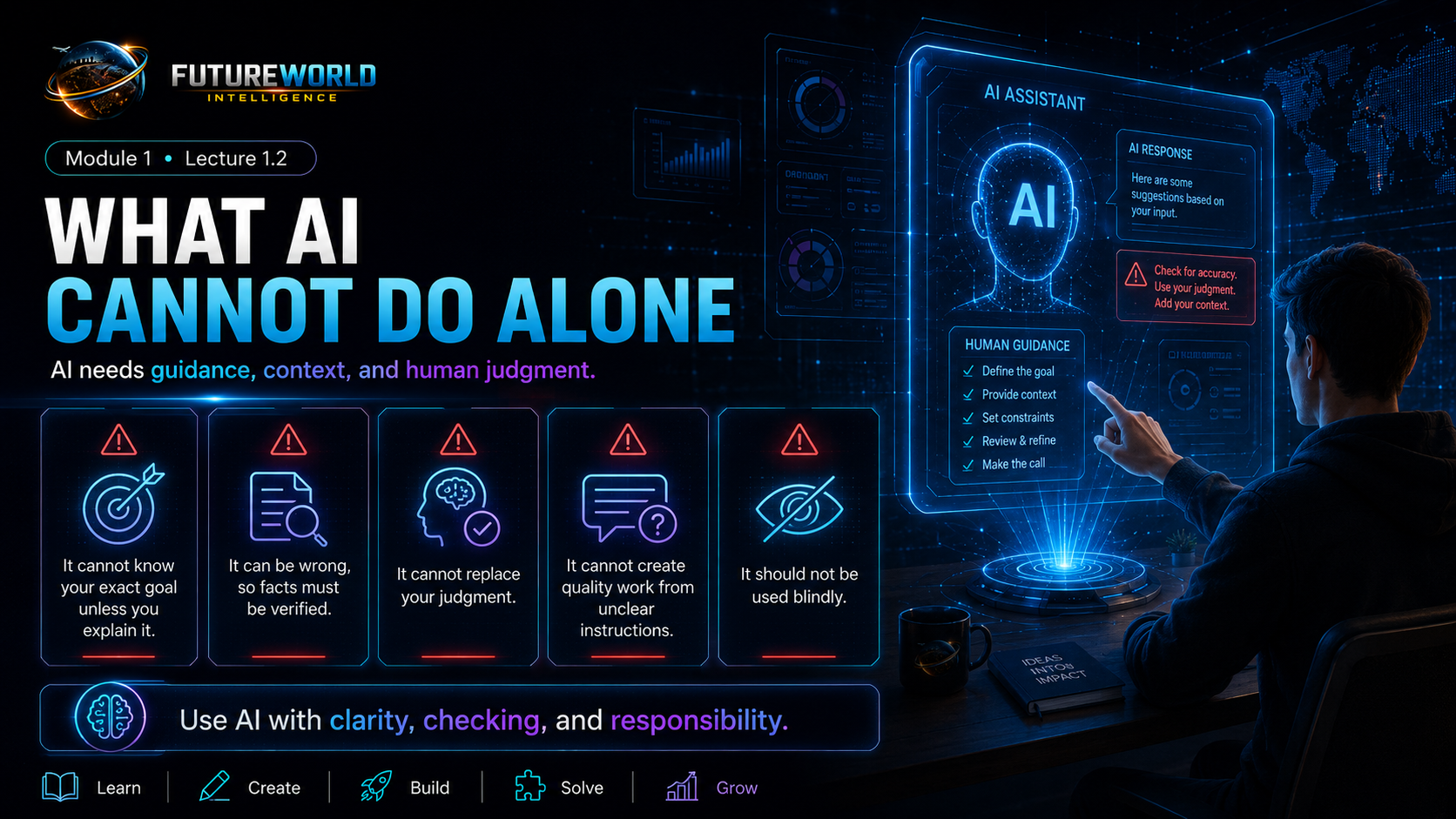 What AI cannot do alone: AI needs guidance, context and human judgment.