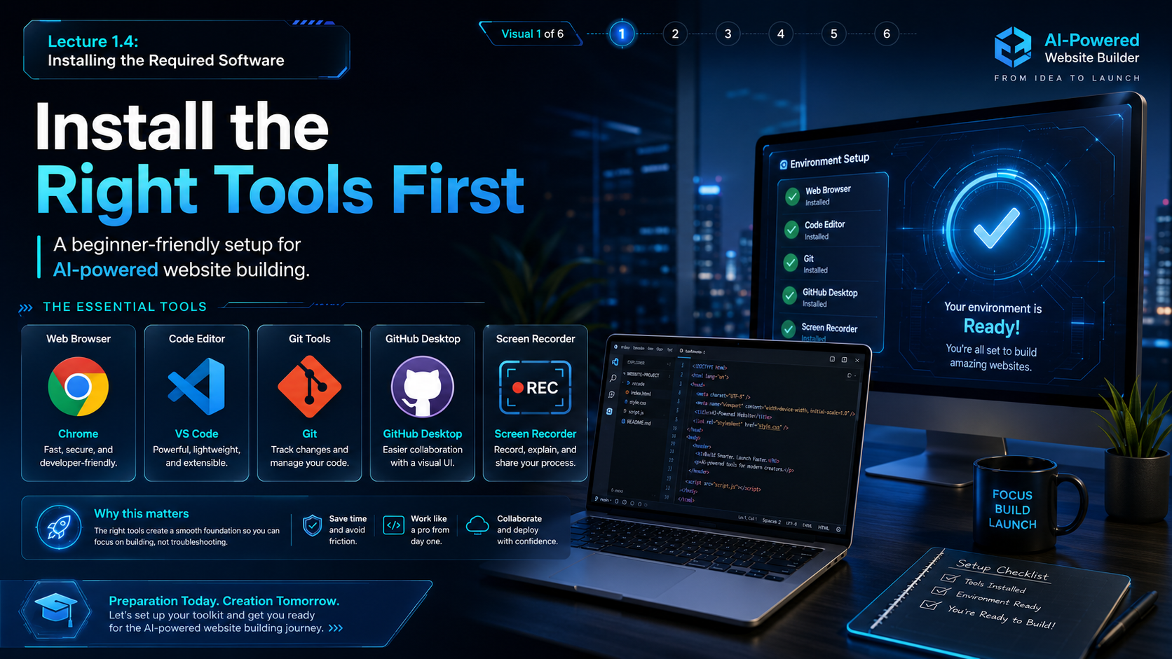 Essential tools for building websites.