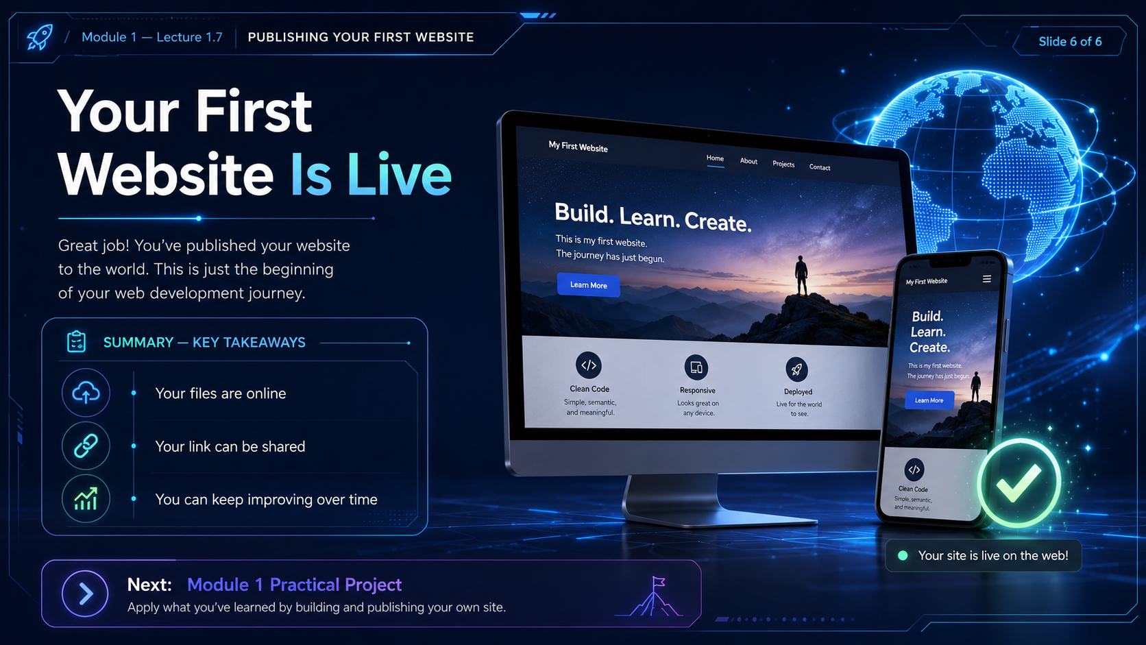 Your first website is live.