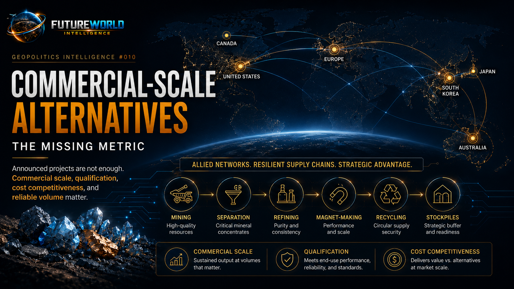 Announced projects are not enough; commercial scale, qualification, cost competitiveness and reliable volume decide resilience.