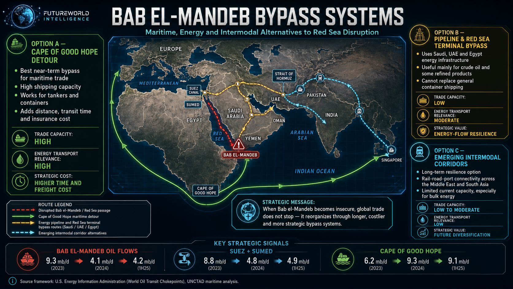 Bab el-Mandeb bypass systems infographic